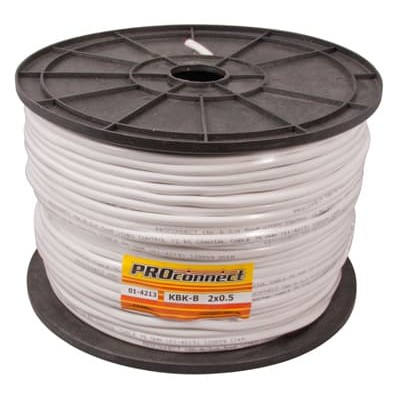 Кабель КВК-В-2+2x0,50 мм² (Cu/Cu) белый, 200 м, PROconnect Кабель КВК-В-2+2x0,50 мм² (Cu/Cu) белый, 200 м, PROconnect