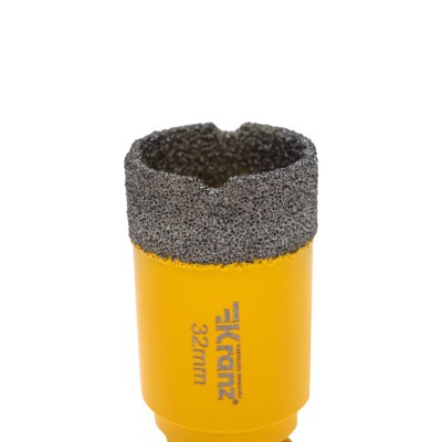 Коронка алмазная профессиональная по керамограниту и железобетону М14, вакуумное спекание, 32мм, для УШМ KRANZ Коронка алмазная профессиональная по керамограниту и железобетону М14, вакуумное спекание, 32мм, для УШМ KRANZ