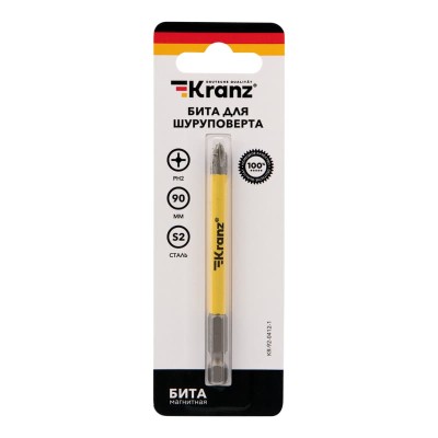 Бита для шуруповерта PH2х90 мм (1 шт./уп.) Kranz Бита для шуруповерта PH2х90 мм (1 шт./уп.) Kranz