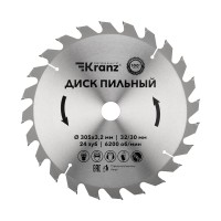Диск пильный 305 мм х 24 зуб х 32/30 мм KRANZ Диск пильный 305 мм х 24 зуб х 32/30 мм KRANZ