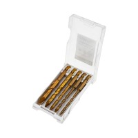 Набор сверл по стеклу и керамике, сухое сверление, 4-10 мм, 5 шт, пластиковый кейс KRANZ Набор сверл по стеклу и керамике, сухое сверление, 4-10 мм, 5 шт, пластиковый кейс KRANZ