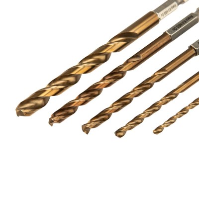 Набор сверл по металлу «Кобальт», 3-8 мм, Р6М5К5, шестигранный хвостовик, 5 шт. KRANZ