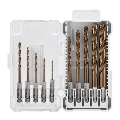 Набор сверл по металлу «Кобальт», 1,5-10 мм, Р6М5К5, шестигранный хвостовик, 10 шт. KRANZ Набор сверл по металлу «Кобальт», 1,5-10 мм, Р6М5К5, шестигранный хвостовик, 10 шт. KRANZ