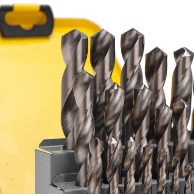 Набор сверл по металлу, 1-13мм (через 0,5мм), HSS, цилиндрический хвостовик, металлический кейс, 25 шт. KRANZ