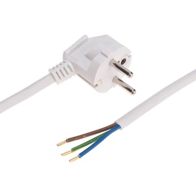 Шнур электрический с вилкой ПВС 3х1,5 мм² 2м белый REXANT