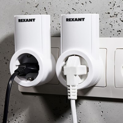 Радиоуправляемая розетка c пультом RX-002 (один пульт, две розетки) 10А/30м REXANT Радиоуправляемая розетка c пультом RX-002 (один пульт, две розетки) 10А/30м REXANT
