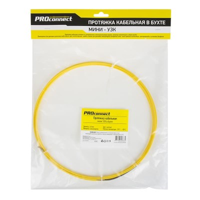 Протяжка кабельная (мини-УЗК в бухте), стеклопруток, d=3,0мм, 5м PROconnect Протяжка кабельная (мини-УЗК в бухте), стеклопруток, d=3,0мм, 5м PROconnect