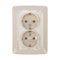 DEA Розетка 2-ая с/з с/у 16А Беж KRANZ DEA Розетка 2-ая с/з с/у 16А Беж KRANZ