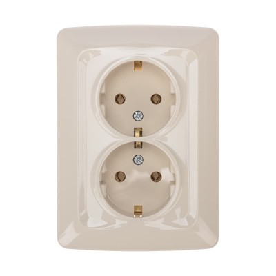 DEA Розетка 2-ая с/з с/у 16А Беж KRANZ