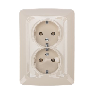 DEA Розетка 2-ая керамика с/з с/у 16А Беж KRANZ