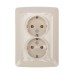 DEA Розетка 2-ая керамика с/з с/у 16А Беж KRANZ