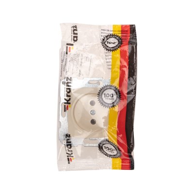 DEA Розетка 1-ая керамика б/з с/у 10А мех. Беж KRANZ