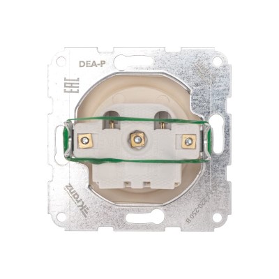 DEA Розетка 1-ая керамика б/з с/у 10А мех. Беж KRANZ