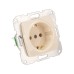 DEA Розетка 1-ая керамика с/з с/у 16А мех. Беж KRANZ