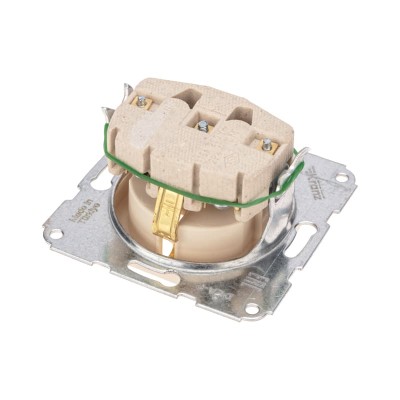 DEA Розетка 1-ая керамика с/з с/у 16А мех. Беж KRANZ