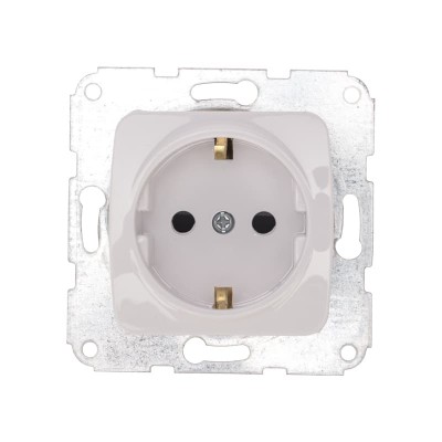 DEA Розетка 1-ая с/з з/ш с/у 16А мех. Бел KRANZ
