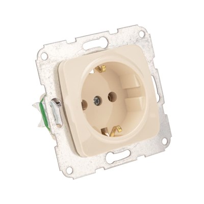 DEA Розетка 1-ая с/з з/ш с/у 16А мех. Беж KRANZ
