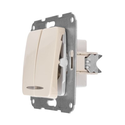 DEA Выключатель 2кл (инд) с/у 10А мех. Беж KRANZ