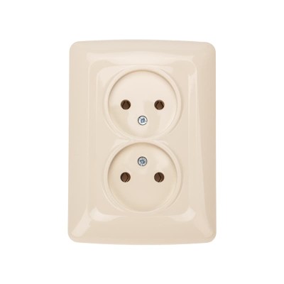 DEA Розетка 2-ая б/з с/у 10А Беж KRANZ