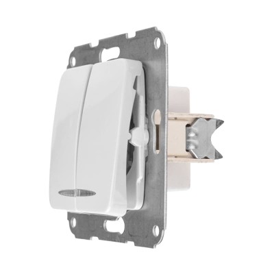 DEA Выключатель 2кл (инд) с/у 10А мех. Бел KRANZ DEA Выключатель 2кл (инд) с/у 10А мех. Бел KRANZ