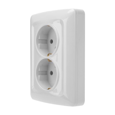 DEA Розетка 2-ая с/з с/у 16А Бел KRANZ
