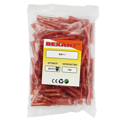 Соединительная гильза изолированная L-27.3 мм нейлон 0.5-1.5 мм² (ГСИ(н) 1.5/ГСИ-н 0,5-1,5) красная REXANT