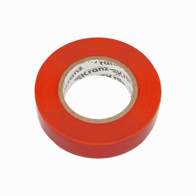 Изолента ПВХ 0,13х19мм, 25м, красная KRANZ