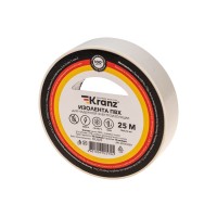 Изолента ПВХ 0,13х19мм, 25м, белая KRANZ