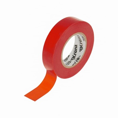Изолента ПВХ 0,13х19мм, 25м, красная KRANZ