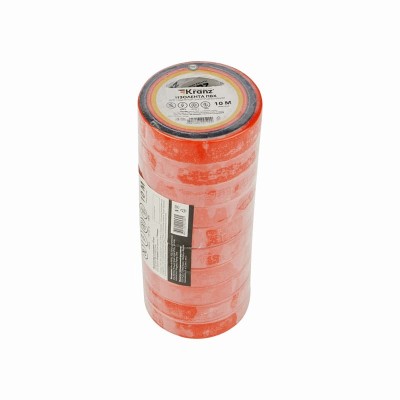 Изолента ПВХ 0,13х15мм, 10м, красная KRANZ