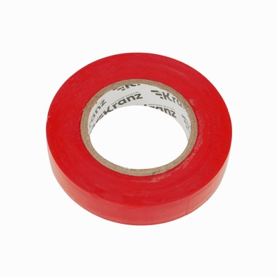 Изолента ПВХ 0,13х15мм, 25м, красная KRANZ