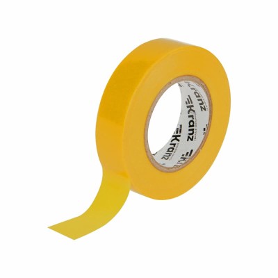 Изолента ПВХ 0,13х19мм, 25м, желтая KRANZ