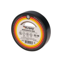 Изолента ПВХ 0,13х19мм, 25м, черная KRANZ Изолента ПВХ 0,13х19мм, 25м, черная KRANZ