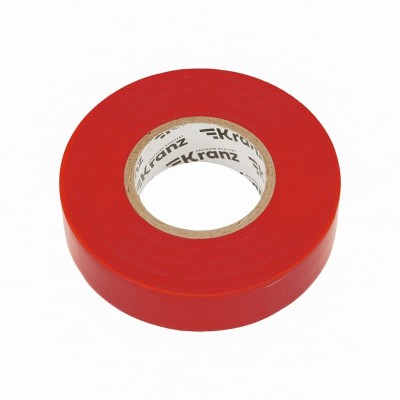 Изолента ПВХ профессиональная, 0,18х19мм х 20м, красная KRANZ