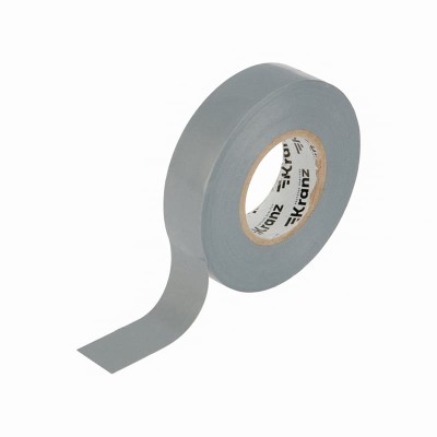 Изолента ПВХ профессиональная, 0,18х19мм, 20м, серая KRANZ