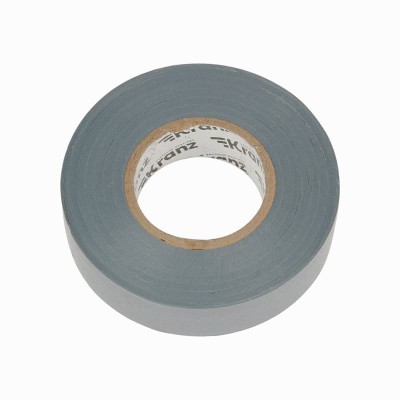 Изолента ПВХ профессиональная, 0,18х19мм, 20м, серая KRANZ