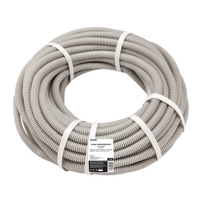 Труба гофрированная из ПВХ, с зондом, Ø25мм (бухта 10 м/уп) REXANT Труба гофрированная из ПВХ, с зондом, Ø25мм (бухта 10 м/уп) REXANT