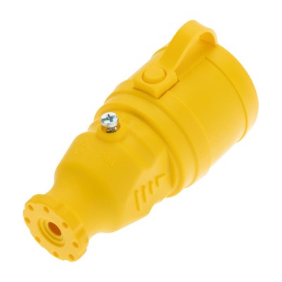 Розетка влагозащищенная переносная с крышкой 1 гнездо, с/з, 16А, IP54, каучук, желтая REXANT Розетка влагозащищенная переносная с крышкой 1 гнездо, с/з, 16А, IP54, каучук, желтая REXANT