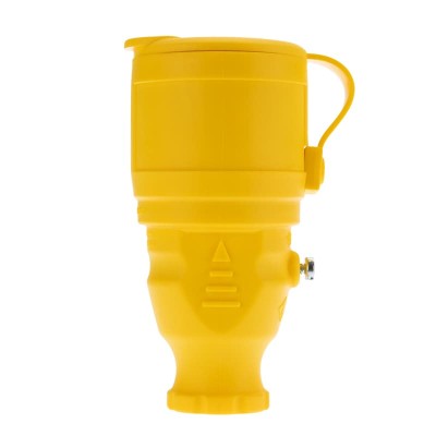 Розетка влагозащищенная переносная с крышкой 1 гнездо, с/з, 16А, IP54, каучук, желтая REXANT Розетка влагозащищенная переносная с крышкой 1 гнездо, с/з, 16А, IP54, каучук, желтая REXANT