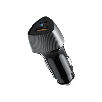 Автомобильное зарядное устройство c двумя портами (USB-A QC 3.0 + USB-C PD) cо световой индикацией, 20Вт, черное REXANT Автомобильное зарядное устройство c двумя портами (USB-A QC 3.0 + USB-C PD) cо световой индикацией, 20Вт, черное REXANT