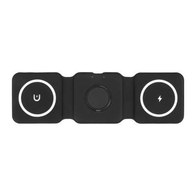 Беспроводное зарядное устройство с MagSafe 3в1, Qi, 15Вт, черный REXANT Беспроводное зарядное устройство с MagSafe 3в1, Qi, 15Вт, черный REXANT