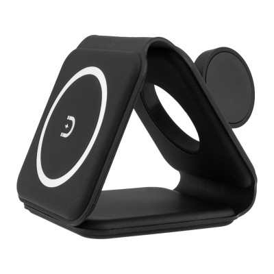 Беспроводное зарядное устройство с MagSafe 3в1, Qi, 15Вт, черный REXANT Беспроводное зарядное устройство с MagSafe 3в1, Qi, 15Вт, черный REXANT