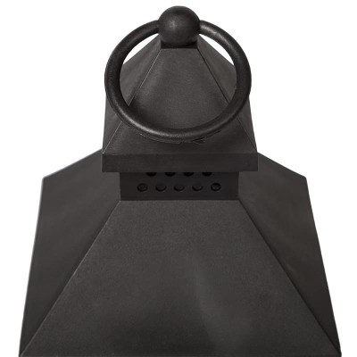 Декоративный фонарь со свечкой, черный корпус, размер 10,5х10,5х24 см, цвет ТЕПЛЫЙ БЕЛЫЙ Декоративный фонарь со свечкой, черный корпус, размер 10,5х10,5х24 см, цвет ТЕПЛЫЙ БЕЛЫЙ