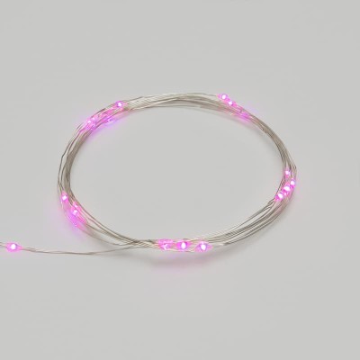 Гирлянда светодиодная Роса 2м, 20LED, РОЗОВЫЙ, IP20, тонкий батарейный блок, 2хCR2032 в комплекте NEON-NIGHT