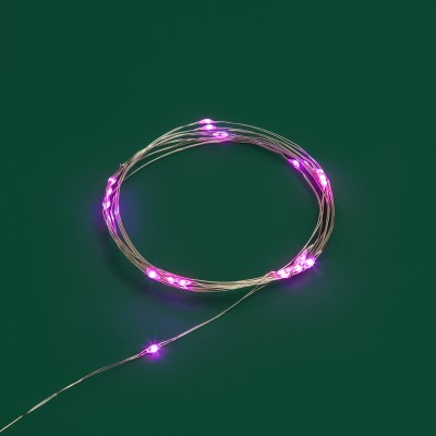 Гирлянда светодиодная Роса 2м, 20LED, РОЗОВЫЙ, IP20, тонкий батарейный блок, 2хCR2032 в комплекте NEON-NIGHT