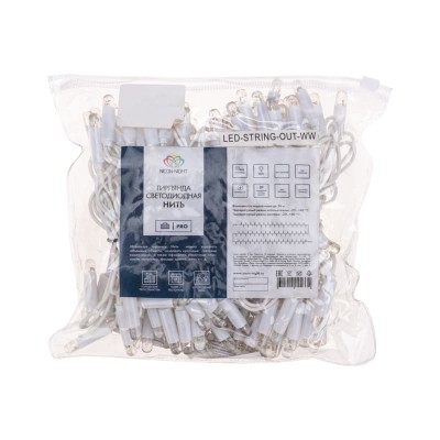 Гирлянда светодиодная Нить 10м 100 LED БЕЛЫЙ белый ПВХ IP65 постоянное свечение 24В соединяется NEON-NIGHT нужен трансформатор 531-100/531-311/531-31 Гирлянда светодиодная Нить 10м 100 LED БЕЛЫЙ белый ПВХ IP65 постоянное свечение 24В соединяется NEON-NIGHT нужен трансформатор 531-100/531-311/531-31