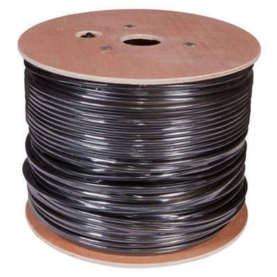 Кабель витая пара F/UTP, CAT 5e, PE, 4PR, 24AWG, OUTDOOR, SOLID, черный, 305м PROconnect