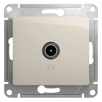 GLOSSA TV РОЗЕТКА проходная 4дБ, механизм, МОЛОЧНЫЙ