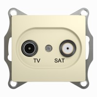 GLOSSA TV-SAT РОЗЕТКА проходная 4дБ, механизм, БЕЖЕВЫЙ