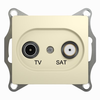 GLOSSA TV-SAT РОЗЕТКА проходная 4дБ, механизм, БЕЖЕВЫЙ
